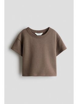 H&M - Girls Beige Loose-Fit T-Shirt