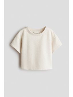 H&M - Girls Beige Loose-Fit T-Shirt