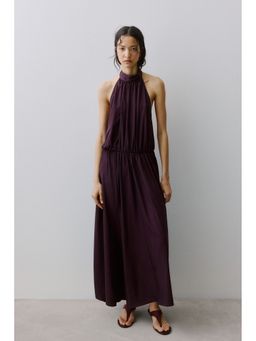 H&M - Women Purple Long Halterneck Dress