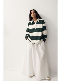 H&M - Women Green Oversized Rugby Sweatshirt
