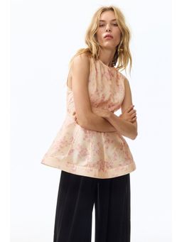 H&M - Women Orange Sleeveless Peplum Top