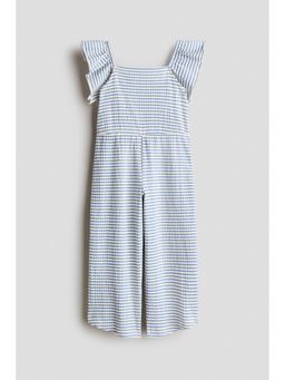 H&M - Girls Blue Textured Jersey Jumpsuit