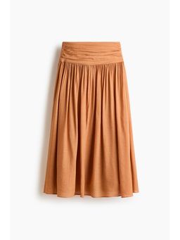 H&M - Women Orange Drawstring-Detail Ruched Skirt