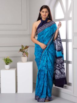 Mayurie - Chetna Batik Print Cotton Saree with Unstitched Blouse