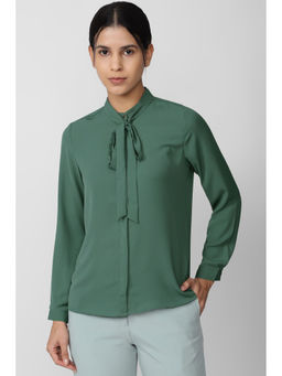 Van Heusen - Women Green Solid Long Sleeves Formal Shirt