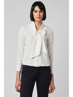 Van Heusen - Women White Solid Long Sleeves Formal Shirt