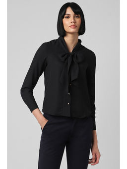 Van Heusen - Women Black Solid Long Sleeves Formal Shirt