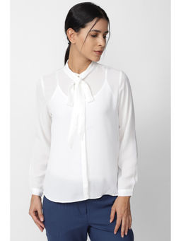 Van Heusen - Women White Solid Long Sleeves Formal Shirt