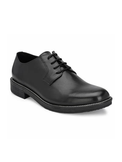 Burnish Leather Black Lace Up Formal Derbies