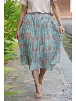 SALT Attire - Accordion Pleated Green Midi Skirt