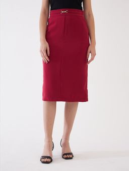 SALT Attire - Katharine Magenta Embellished Pencil Skirt