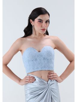 XAYA - Odile Blue Organza Corset Top