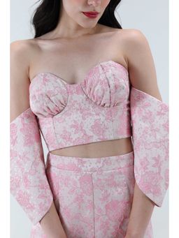 XAYA - Jacqueline Pink Silk Corset Top