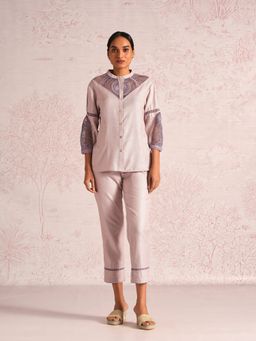 Kaveri - Women Mauve Linen Blend Shirt