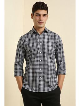 Allen Solly - Men Grey Slim Fit Check Full Sleeves Casual Shirt
