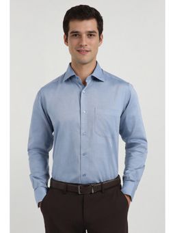 Allen Solly - Men Blue Regular Fit Solid Full Sleeves Formal Shirt
