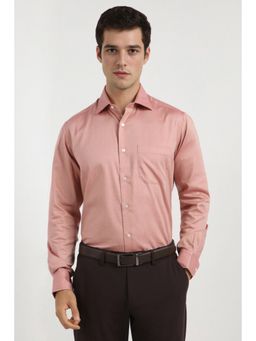Allen Solly - Men Pink Regular Fit Textured Full Sleeves Formal Shirt