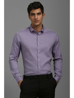 Louis Philippe - Men Purple Super Slim Fit Print Full Sleeves Casual Shirt
