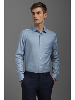 Louis Philippe - Men Blue Classic Fit Check Full Sleeves Formal Shirt