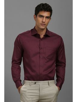 Louis Philippe - Men Maroon Classic Fit Check Full Sleeves Formal Shirt