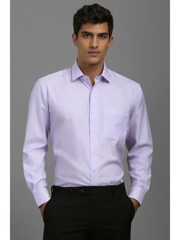 Louis Philippe - Men Lilac Classic Fit Textured Full Sleeves Formal Shirt