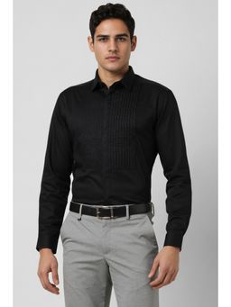 Van Heusen - Men Black Slim Fit Embellished Full Sleeves Party Shirt