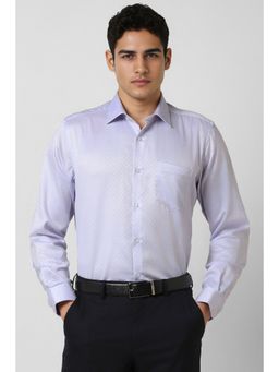 Van Heusen - Men Lilac Regular Fit Textured Full Sleeves Wedding Shirt