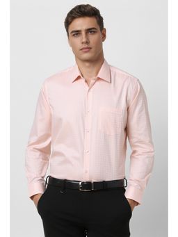 Van Heusen - Men Peach Regular Fit Print Full Sleeves Wedding Shirt