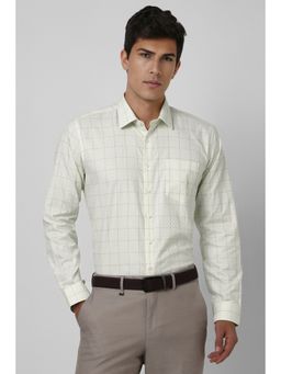 Van Heusen - Men Beige Slim Fit Check Full Sleeves Wedding Shirt