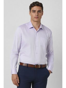 Van Heusen - Men Lilac Regular Fit Textured Full Sleeves Formal Shirt
