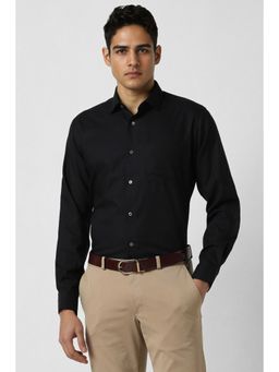 Van Heusen - Men Black Regular Fit Solid Full Sleeves Formal Shirt