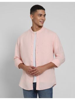 American Eagle - Men Pink Band Linen Button-Up Shirt