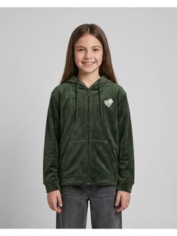 Monte Carlo - Green Regular Fit Full Sleeve Solid Hooded Hoodie