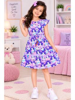 TotzTouch - Lavender New Stylish Printed Rope Style Dress