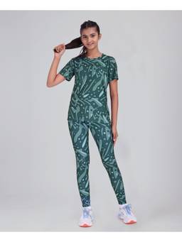 UMILDO - Green Activewear T-Shirt With Leggings