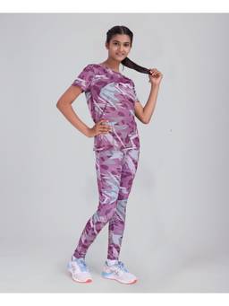 UMILDO - Multi-Color Activewear T-Shirt With Leggings