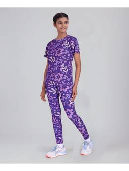UMILDO - Purple Activewear T-Shirt With Leggings