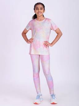 UMILDO - Multi-Color Activewear T-Shirt With Leggings