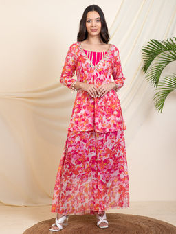 Deebaco - Magenta Floral Co-ord Set