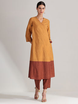 Pink Fort - Silk Mustard Kurta with Pant