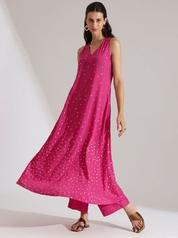 Pink Fort - Silk Blend Pink Kurta with Pant