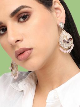 Sohi - Gold Plated Designer Stone Party Drop Earring For Women