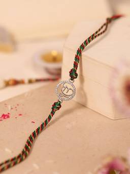Axora Life - 925 Sterling Silver Ek Onkar Rakhi For Brother With Roli-Chawal