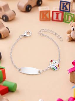Axora Life - 925 Sterling Silver Kids Customisable Rakhi Ice-Cream Charm With Roli-Chawal