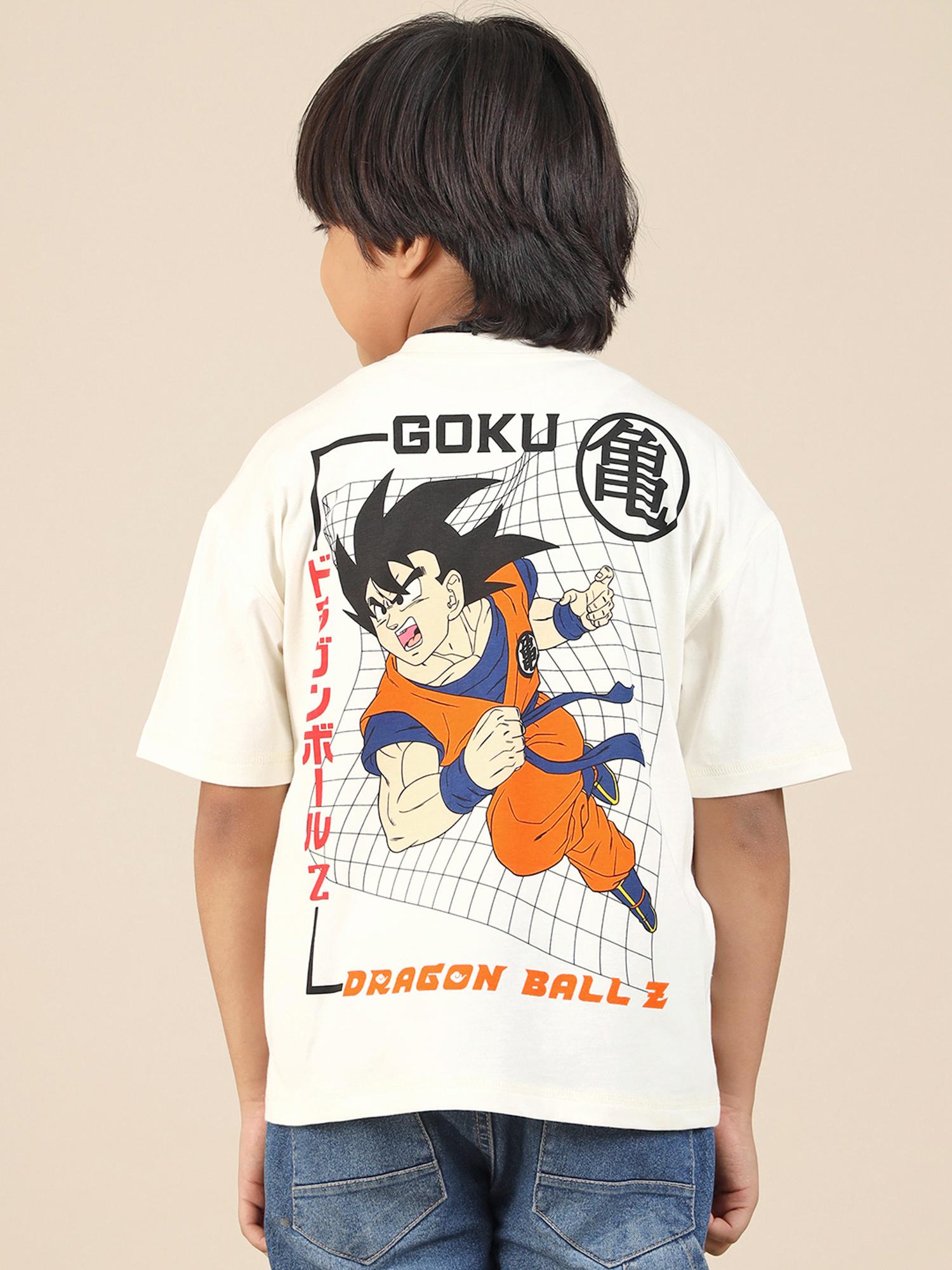 Buy Kidsville Dragon Ball Z Goku Printed Oversized T-Shirt For