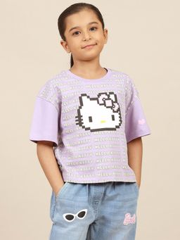 Kidsville - Hello Kitty Printed Relaxed Fit T-Shirt For Girls