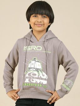 Kidsville - Isro Printed Regular Fit Hoodie For Boys