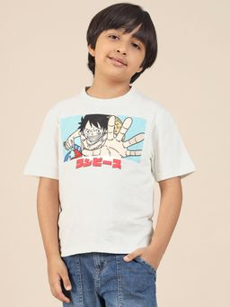 Kidsville - One Piece Luffy Printed Regular Fit T-Shirt For Boys