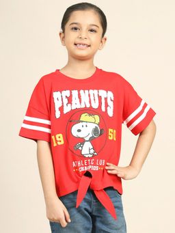 Kidsville - Peanuts Printed Relaxed Fit T-Shirt For Girls