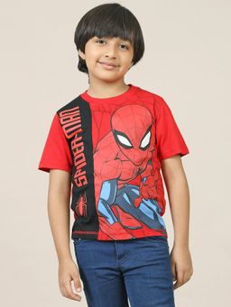 Kidsville - Spiderman Printed Regular Fit T-Shirt For Boys